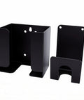 Heavy Duty Wall Mount Electric Vehicle Charger Bracket With Dual Iron Racks in black, designed for smart garage cable organization.