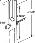 Illustration of diecast outside patio door pull with key for left or right handed doors, black powder coat finish, dual mounting hole patterns.