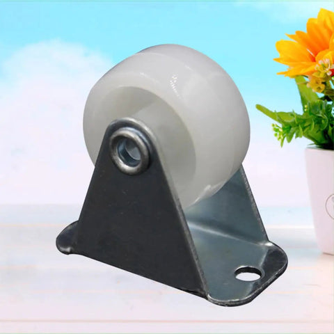 PP Furniture Caster Wheels 12 Pcs Inch White for Office and Home, single caster with a metallic base and white wheel.