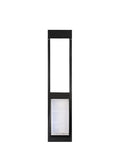 Premium Dual Pane Sliding Door Pet Door With Heavy Duty Insulated Thermo Panel And Oversized Flex Flap in sleek black design.