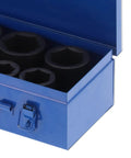 Top Tier 9PC Deep Impact Socket Set With 6 Point Grip For Heavy Duty Auto Repair Jobs That Won`t Slip Or Rust And Get The Job Done Right Away Today. Blue metal case with deep impact sockets