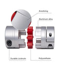 Plum Shaped Flexible Jaw Coupling 14mm To 14mm Bore, 40mm Diameter, 66mm Length, Aviation Aluminum Alloy With Anodized Finish