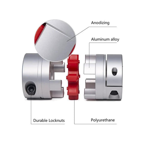 Flexible Shaft Coupling 25mm Diameter 30mm Length Aluminum Alloy Heavy Duty for 3D Printer CNC Machine showing materials and components.