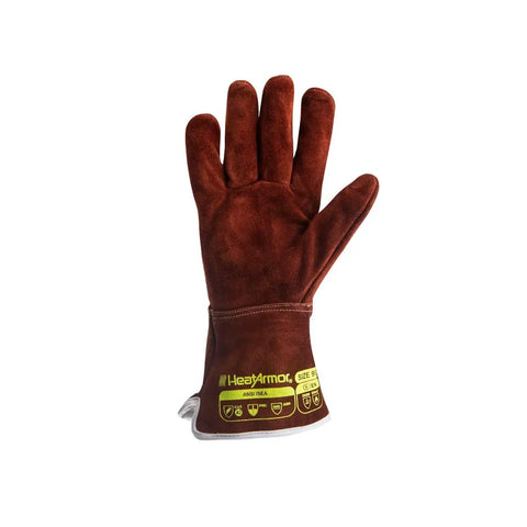Welding Heat Resistant Safety Gloves With HeatHide Leather Model 5051 Ambidextrous No Closure Design Reusable Durable Work Gloves Extra Large