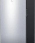 21 Cu Ft Convertible Freezer Refrigerator with stainless steel finish and LED display, shown in upright position.