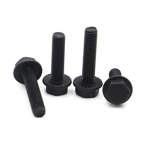 Heavy Duty Hex Flange Bolt Screws, Ironclad Grade 10.9 Fasteners With No Drama Installation, tough black hex bolts for mechanics.