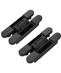 2 Pack Heavy Duty Hidden Door Hinges For Wood Interior Doors, 40 And 80KG Load, adjustable concealed black finish