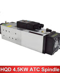 Heavy Duty Automatic Tool Change Air Cooled Spindle Motor 4500W ATC 24000RPM ISO30 Taper front view showing cooling fan and connectors.