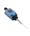 ME8166 Flexible Rod Coil Spring Actuator Momentary Limit Switch for Precise Industrial Control, shown at angle with visible rod.