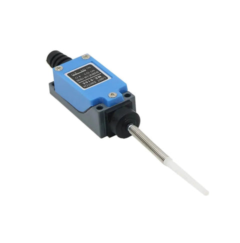ME8166 Flexible Rod Coil Spring Actuator Momentary Limit Switch for Precise Industrial Control, shown at angle with visible rod.