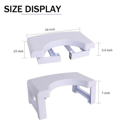 Size display of Toilet Stool For Adults And Toddlers, Foldable Footstool For Healthier Pooping, 7 inch height, ergonomic design.