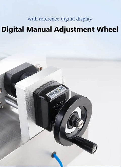 Kickass Pneumatic Liquid And Paste Filling Machine Featuring Explosion Proof Horizontal Piston Mechanism For Chemicals Honey Shampoo And Peanut Butter Handling 15 To 150 Ml digital manual adjustment wheel close-up with display