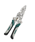 Tough As Nails Foldable Wire Strippers And Cutter Crimper Tool For Electrical Cable Work with ergonomic handles.