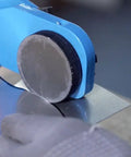 Throatless Rotary Hand Shear For Sheet Metal 16 Gauge 1.5 mm Capacity Easy Cut For Straight Curved And Internal Corner Cuts Mini Benchtop Tool Blue Finish Heavy Duty Shop Essential For Mild Steel