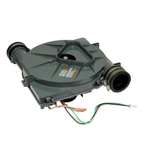 Heavy Duty Draft Inducer Motor Replacement for Gas Furnace 115 Volt 1.16 Amp 3 Prong Plug gray blower assembly top view.