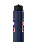 Patriotic American Flag Panda Tee For Women And Girls 4th Of July USA Pride Shirt Plus Stainless Steel Insulated Bottle Set