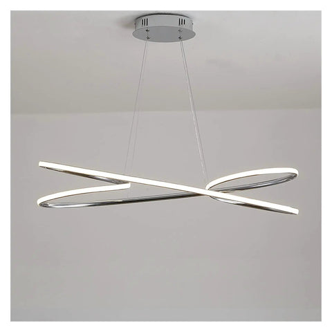 Sleek Gold LED Pendant Light for Dining Room and Kitchen, Modern Dimmable Chandelier with Warm Glow, Solid Aluminum Build, Eye Caring Non Glare Lens, Large Linear Design to Amp Up Your Space Vibe, L80xW30xH120cm - stylish linear design viewed from below.