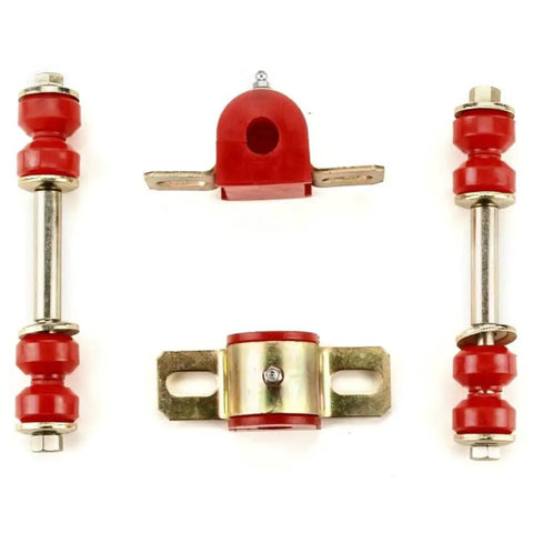 Heavy Duty Front Suspension Rebuild Kit For Chevy Nova With Tie Rod Ends Upper Lower Set Includes Rubber Grease Seals And Cotter Pins Quick Install, red polyurethane bushings and sway bar links.