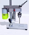Hella Precise Mini Benchtop Drill With Stepless DC Motor For Quick Diy Fixes And Compact Shop Tasks featuring a sleek design and drill bit.
