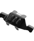 Beefed Up Skid Plate And Chassis Armor Front And Rear Axle Protectors Stainless Steel For One Eighteenth Scale TRX4M RC Crawler Upgrade 14g Gunmetal Finish in gunmetal finish, shown from side angle.