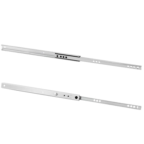 10 Pairs Of 10 Inch Full Extension Drawer Slides With Ball Bearing Side Mount Soft Close And 2 Way Track Rails shown in silver steel