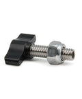 Rock Solid 5/16 X 1 Thumb Screws With Sleek Black Aluminum Knobs And Durable Stainless Steel Threads For Quick No Sweat Diy Builds And Top Shelf Shop Upgrades Pack Of Four, showing black knob and stainless steel thread.