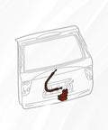 Illustration of Toyota Sequoia Rear Trunk Lock Actuator Replacement for 2001 to 2007 SUV Tailgate Latch 931861 installation area