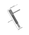 No Nonsense Stainless Steel Spring Indexing Plunger Pin M8x1.25 with Rugged L Handle, dimensions shown for easy installation.