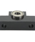 EF12 Ball Screw Support With Bearing For CNC Router And Lathe, Heavy Duty High Carbon Steel Ballscrew Mount Block, front view with visible bearing.