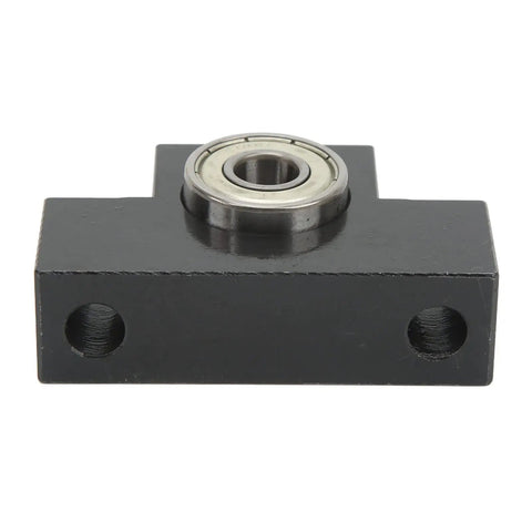 EF12 Ball Screw Support With Bearing For CNC Router And Lathe, Heavy Duty High Carbon Steel Ballscrew Mount Block, front view with visible bearing.