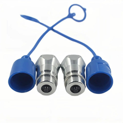 Two Pack Half Inch ISO 5675 Poppet Valve Hydraulic Quick Connect Male Coupler Nipple For Tractor And Farm Equipment Use