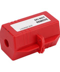 Solid as a Rock Electrical Plug Lockout Device for Industrial Tagout Safety Blocks 100 220V Plugs with 38 Millimeter Padlock Key, red lockout guard.