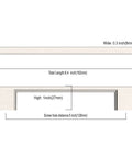 Dimensions diagram of 10 Pack 5 Inch 128mm Cabinet Handles, brushed satin nickel finish, zinc alloy, 6.3 inch overall length.