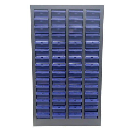 Front view of 60 Drawer Nut And Bolt Storage Cabinet For Workshop And Garage Heavy Duty Steel Parts Organizer With ABS Drawers