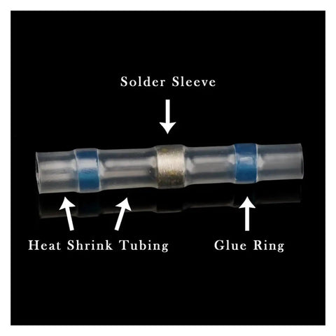 Get Your Hands On These 50 Pieces Of Solder Seal Heat Shrink Butt Terminals For Rock Solid Electrical Wire Cable Connectors And Soldering Sleeves In 22 10 AWG Sizes Perfect For All Your Heavy Duty Wiring Projects Without A Hassle. Solder sleeve heat shrink butt terminal with glue ring and copper center