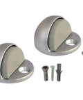 Low Dome Floor Door Stop 1 Inch High, 1.75 Inch Diameter Zinc Die Cast Satin Nickel, Wall Protector, Easy Install, Includes Screws and Anchors, 2 Pack