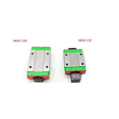 MGN12 Linear Guide Rail Slide 550mm Metal Motion Slider for Automation and DIY CNC Builds, showing MGN 12H and MGN 12C carriages.
