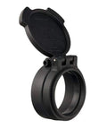 Slip On Objective Flip Cap For Standard MRO With Spring Loaded Lid, Rugged Lens Protector open view showing spring mechanism