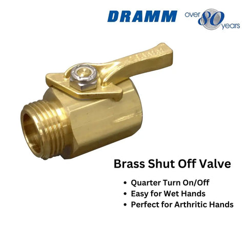 Brass shutoff valve for ColorMark Soft Rain Watering Spray Wand 30 Inch Gold Lightweight Yet Durable