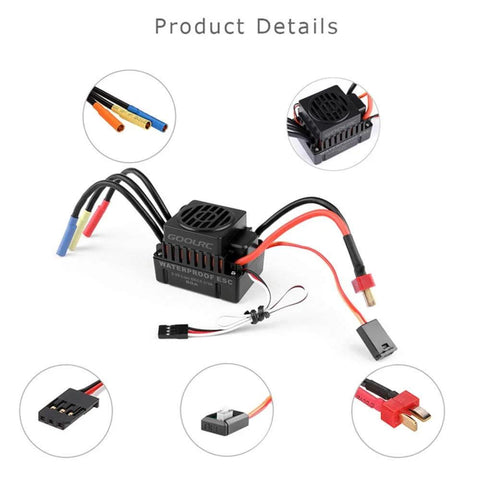 4300Kv Brushless Motor With 60A ESC, 20Kg Servo, And 25T Servo Arm For 1/8 And 1/10 RC Cars And Boats components detail view