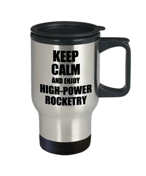 High Power Rocketry Travel Mug For Hobby Lovers With 14 Oz Stainless Steel Double Wall Insulation Easy Grip Handle Slide Lid Cup Holder Friendly