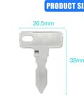 Two Pack Start Switches Replacement Keys for Club Car Golf Cart Ignition System 1012505, metal key shown with dimensions