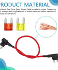 TIPM Bypass Cable And Fuel Pump Relay Kit For Dodge Jeep Chrysler with red cable and two fuse clips