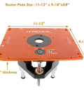 Killer Precision Router Lift System With 3.5 Inch Carriage For DeWalt Bosch Porter Cable Craftsman Tables 11-1/2" x 9-1/8" plate.