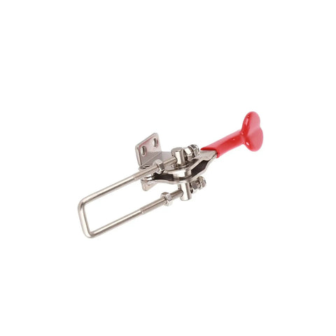 Heavy Duty Quick Release Toggle Clamp with stainless steel build and anti slip handle, adjustable push pull latch, side view