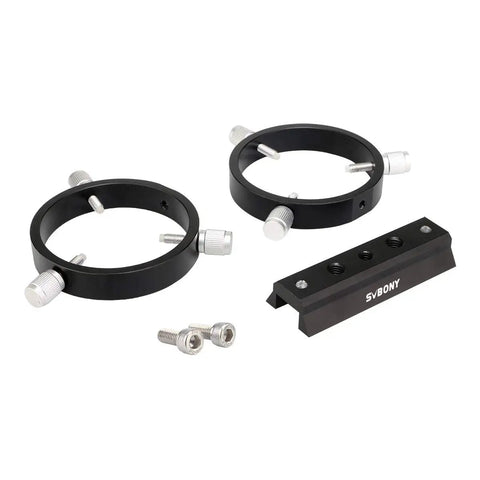 Guide Scope Ring Kit For Telescopes 43mm To 70mm, metal tube rings with mount bar, dual ring setup for astrophotography