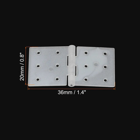 RC Aircraft Hinges 0.8 Inch By 1.4 Inch Adjustable Hatch Hinge Kit For RC Model Airplanes shown open with size markings