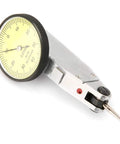Pro Grade Dial Test Indicator 0 to 0.8mm Range with 0.01mm Precision, Dovetail Mount, 180 Degree Rotatable Probe side view