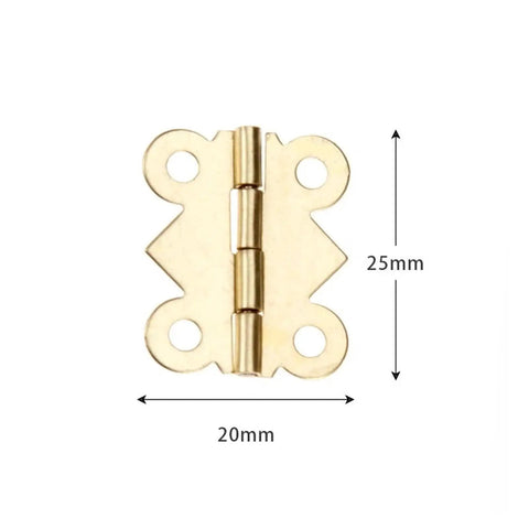 Gold Mini Butterfly Door Hinges 25mm By 20mm With Screws Ideal For Cabinets Drawers Jewelry Boxes And Small Furniture Decorative Hardware