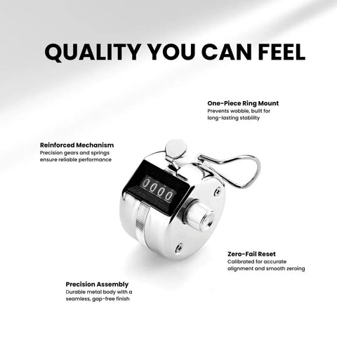 Straight Up Heavy Duty Handheld Tally Counter With Tight Finger Loop Go To Clicker For Lap Counting And Pitch Tracking Battery Free Mechanical Score Tracker That Slaps Every Round with reinforced mechanism and precision assembly.